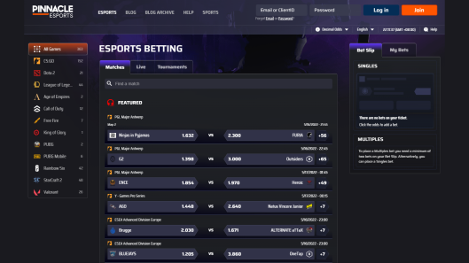 Esports is a sportsbook Provided by the Vendor Partner Pinnacle - GamingSoft