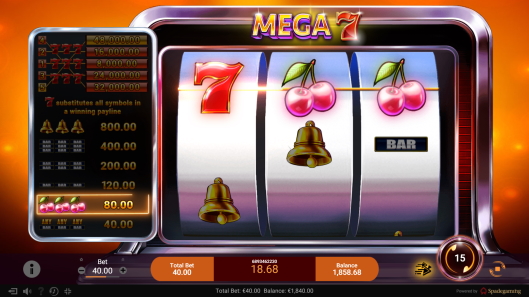 Mega 7 is a Slot Game Provided by the Vendor Partner Spadegaming - GamingSoft