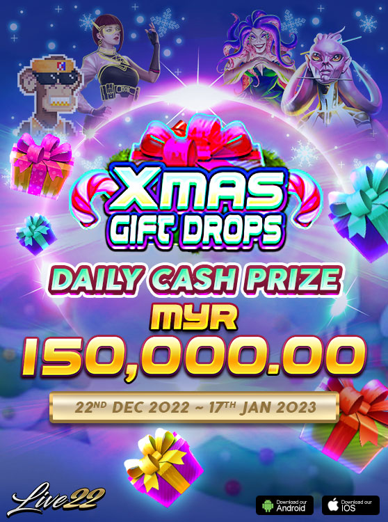Live22’s Xmas Gift Drops Mobile Banner - GamingSoft