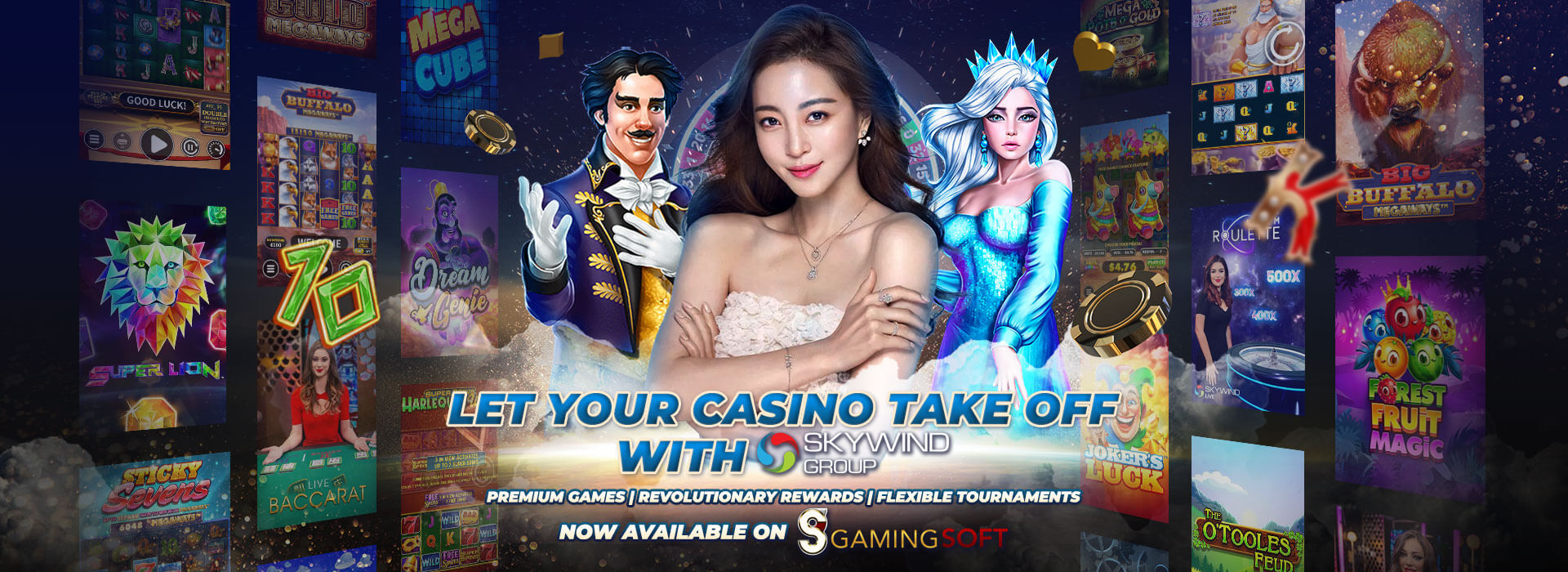 Premium Games Revolutionary Rewards Flexible Tournament Let your Casino Take Off With Skywind Group Web Banner - GamingSoft