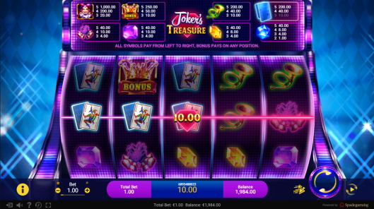 Joker’s Treasure is a Slot Game Provided by the Vendor Partner Spadegaming - GamingSoft